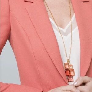 🆕 WHBM Stacked Candy Coral
Baguette Gold Pendant Long Necklace Colorful Bright